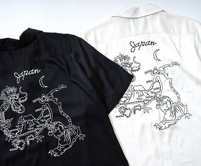 Houston embroidery commemorative shirt Yokosuka vintage black and
