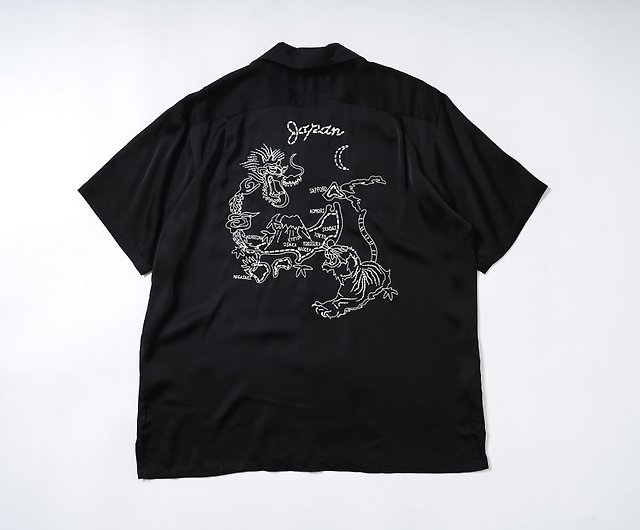Houston embroidery commemorative shirt Yokosuka vintage black and