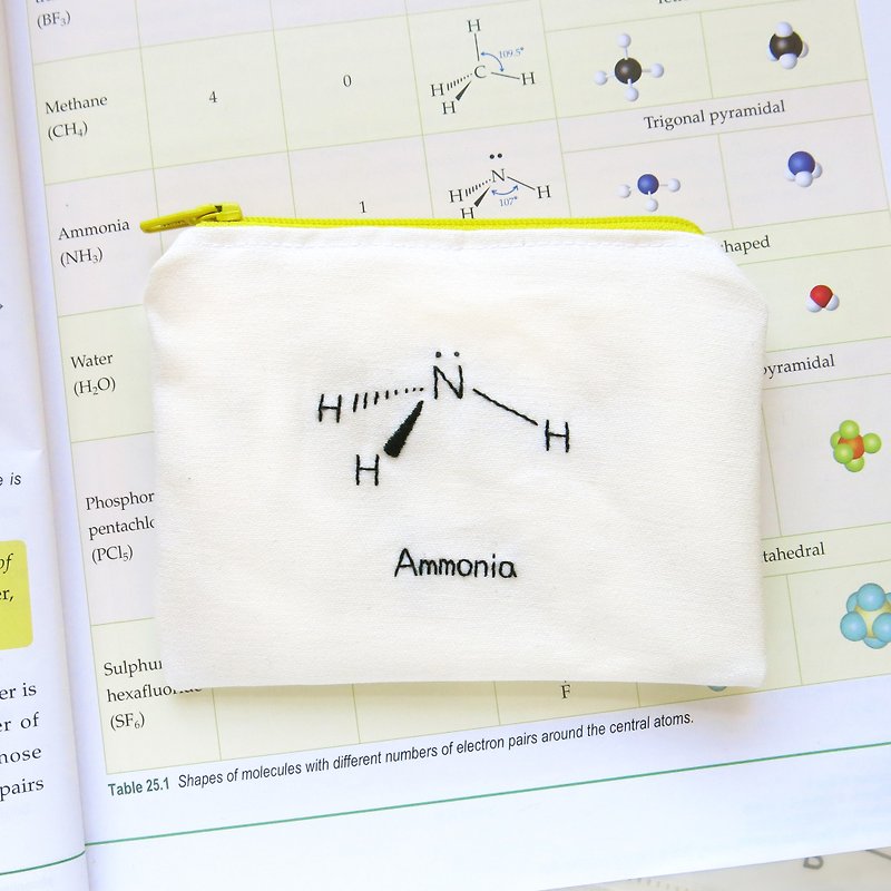 氨 Ammonia / 化學 零錢包 筆袋 - 零錢包/小錢包 - 繡線 黃色