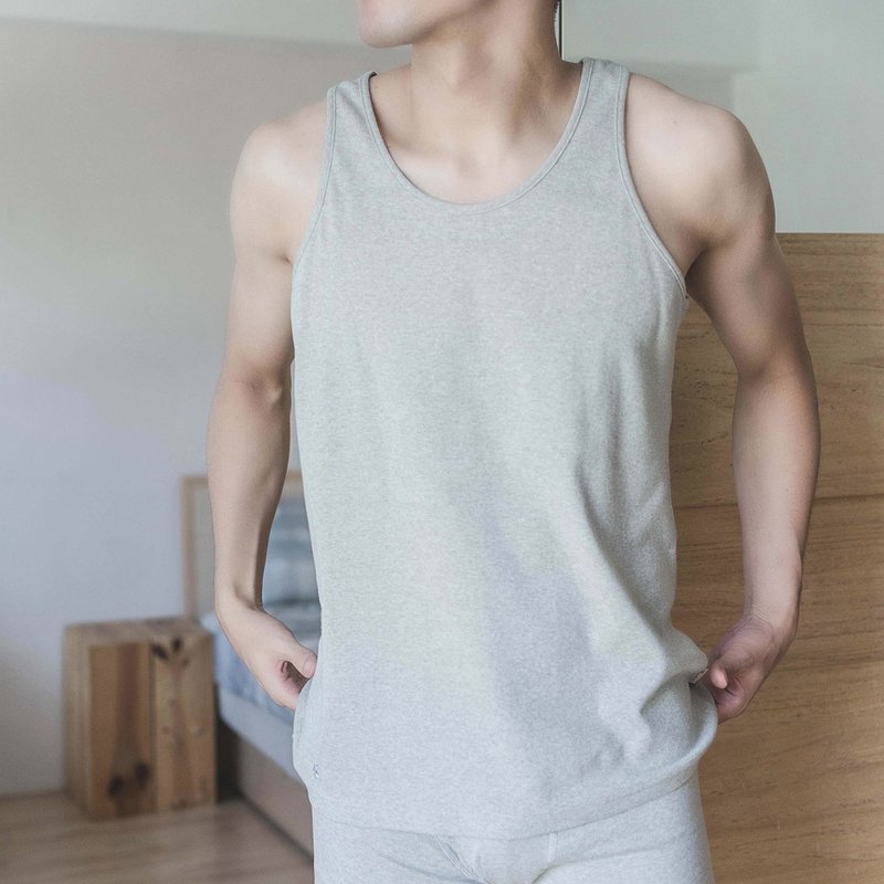97%GOTS認證有機棉素面親膚圓領男背心-共3色 - 男內衣褲 - 棉．麻 多色