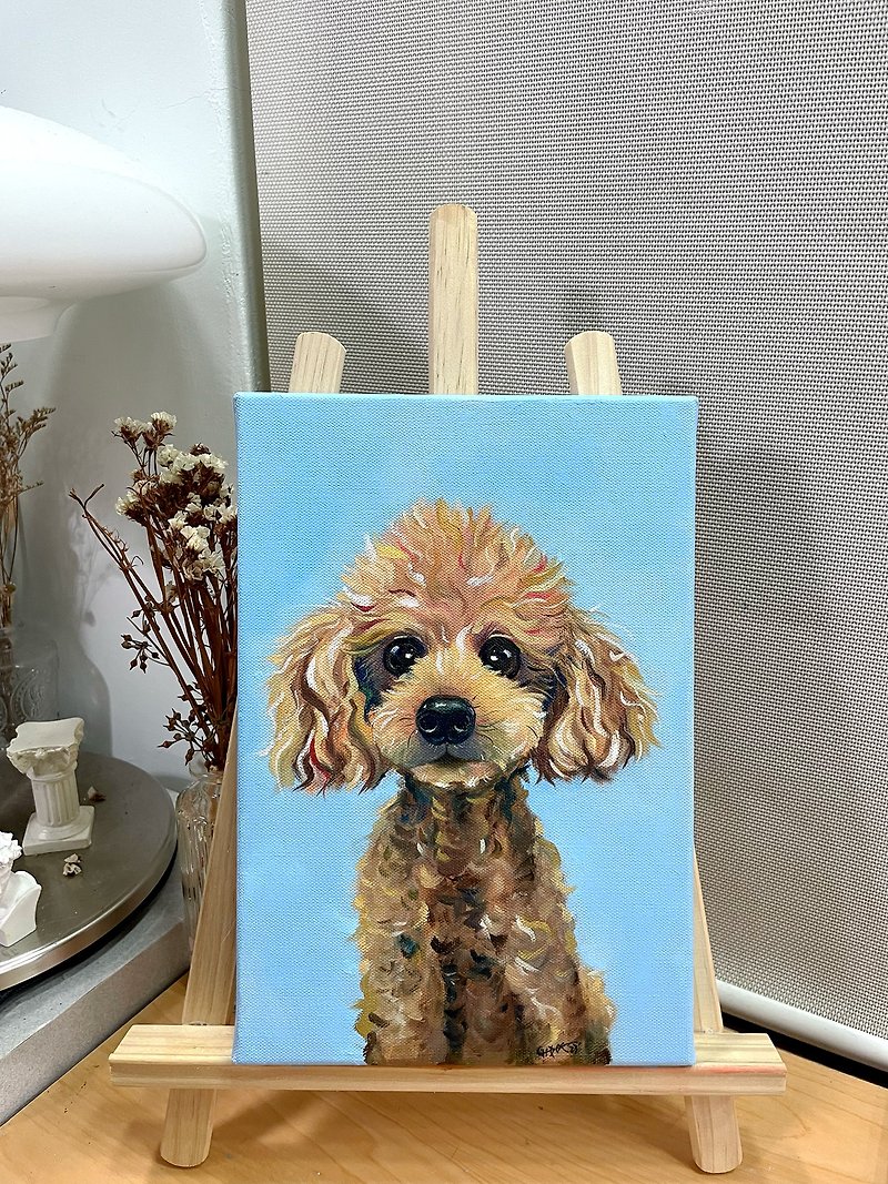 Customized texture-pet oil painting│Limited orders│22 x 17 cm - Custom Pillows & Accessories - Linen Blue