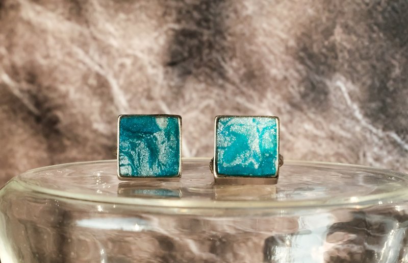 Midnight in Paris-Spring Night clip-on earrings - Earrings & Clip-ons - Pottery Blue