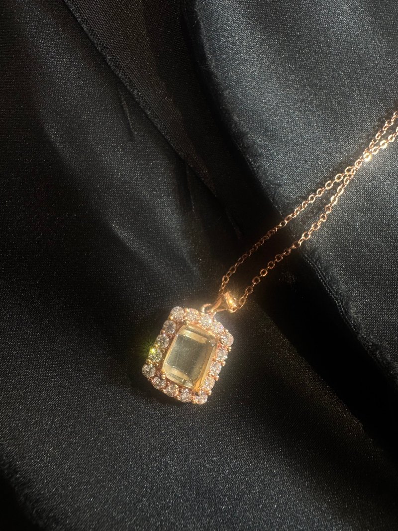 Citrine Necklace, 14k Rose Gold Plated Citrine Necklace - Necklaces - Semi-Precious Stones 