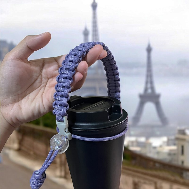 Limited-time handmade dual-purpose mobile phone lanyard/drink cup cover, beverage bag mobile phone rope during the Paris Olympics - ถุงใส่กระติกนำ้ - ไนลอน สีม่วง