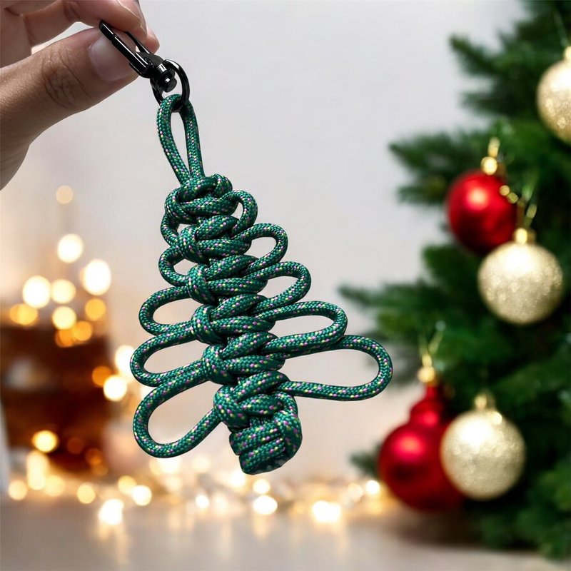 Christmas limited Christmas tree keychain Christmas pendant Christmas small items exchange gift - ที่ห้อยกุญแจ - ไนลอน สีเขียว