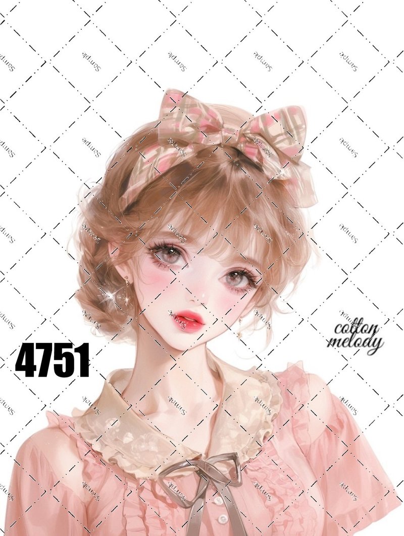 original sticker no.4751 人物ステッカー オリジナルステッカー オリジナル人物ステッカー 装飾ステッカー cotton melody - 貼紙 - 紙 