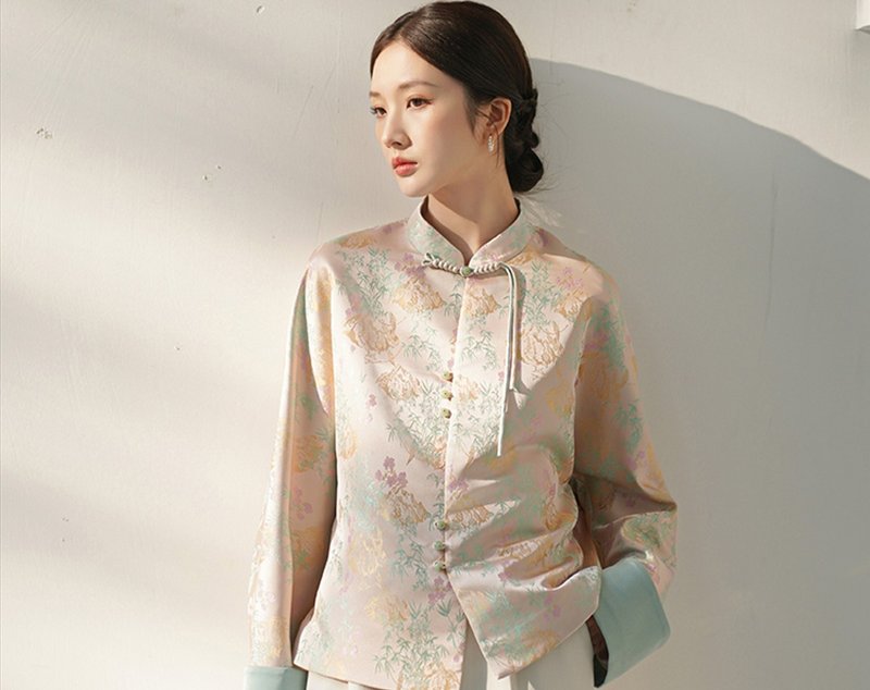 春帶彩 中國風唐裝 茶服秋冬盤扣短款寬鬆外套 - 女上衣/長袖上衣 - 其他材質 多色