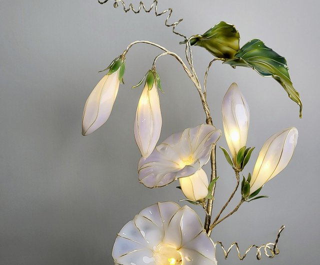 誕生花ライト】8月・朝顔 - ショップ Bettina and Craft 照明・ランプ 誕生花ライト】8月・朝顔 - ショップ Bettina and Craft 照明・ランプ