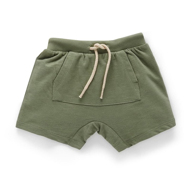 Australian Purebaby organic cotton boys' shorts 6M-1T palm green - Pants - Cotton & Hemp 