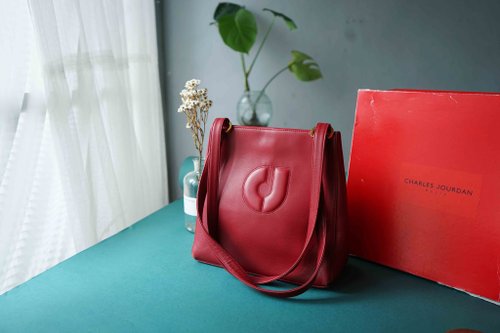シャルル ジョルダン ハンドバック　ハート型　ビンテージ シャルルジョルダン ハート型 トートバッグ スエード ブラック