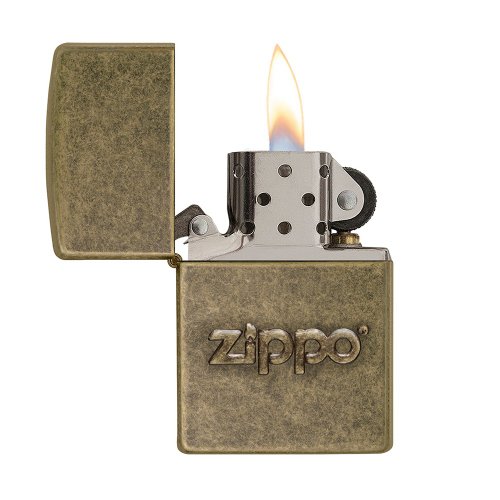 ZIPPO公式旗艦店】アンティークブロンズロゴ風防風ライター 28994