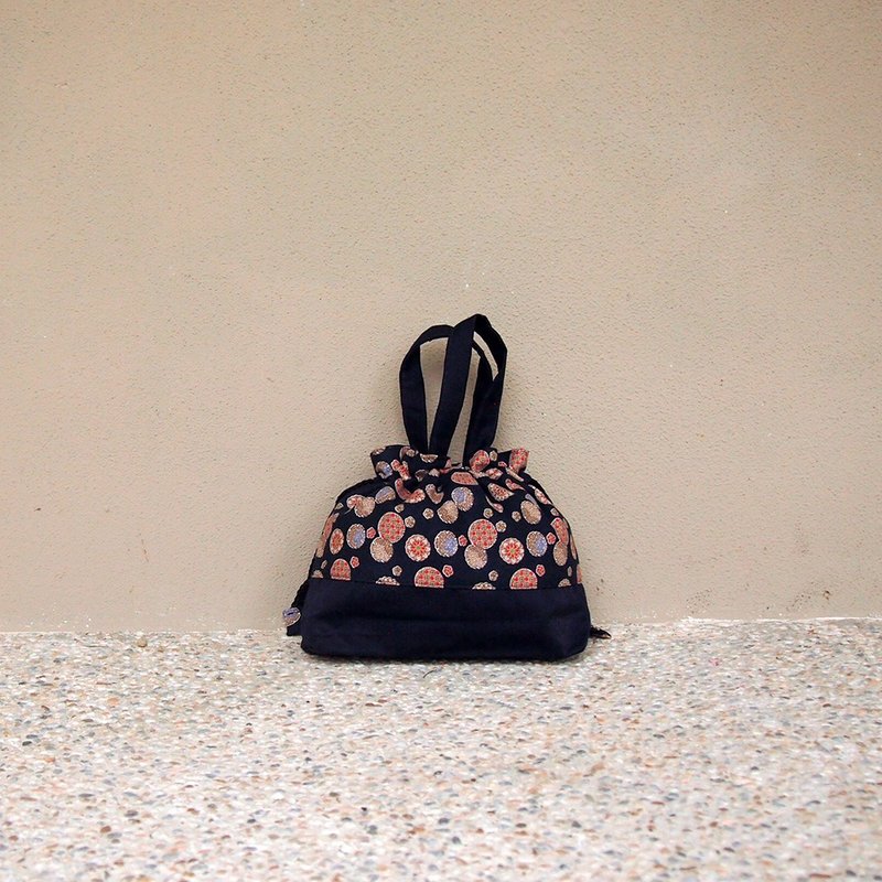 Handmade Japanese style handbag-ball flower - Handbags & Totes - Cotton & Hemp Blue