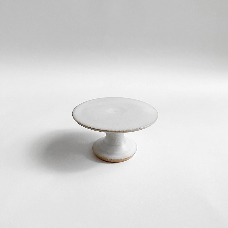 [Small high plate series] White glaze small high plate No. 15 - ของวางตกแต่ง - ดินเผา ขาว