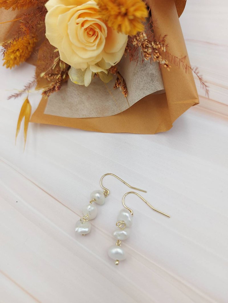 Glowing Baroque Pearl Earrings - Earrings & Clip-ons - Other Metals 