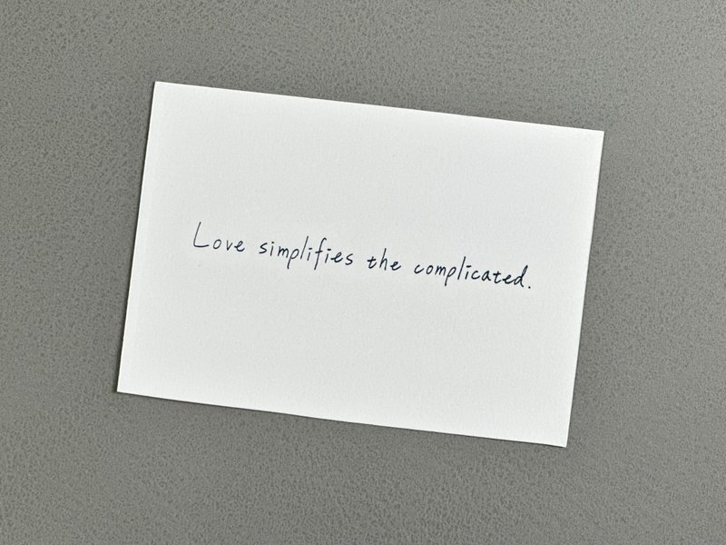 Hand-printed silk postcards - Love makes everything complicated become simple - การ์ด/โปสการ์ด - กระดาษ 