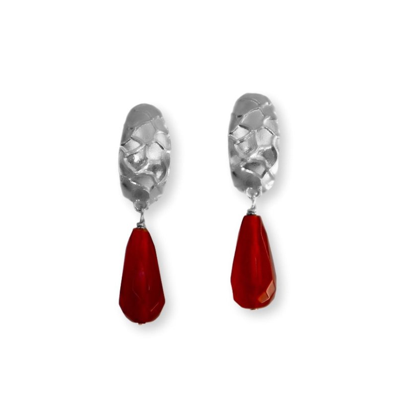 LA LAGUNE CORNALINE ARGENT Silver carnelian lagoon earrings - Earrings & Clip-ons - Gemstone 