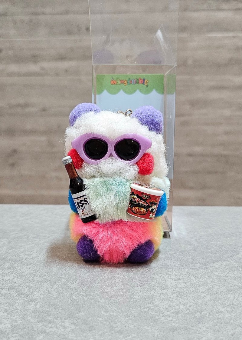 baby caterpillar keyring- purple sun-glasses - Keychains - Other Materials Purple