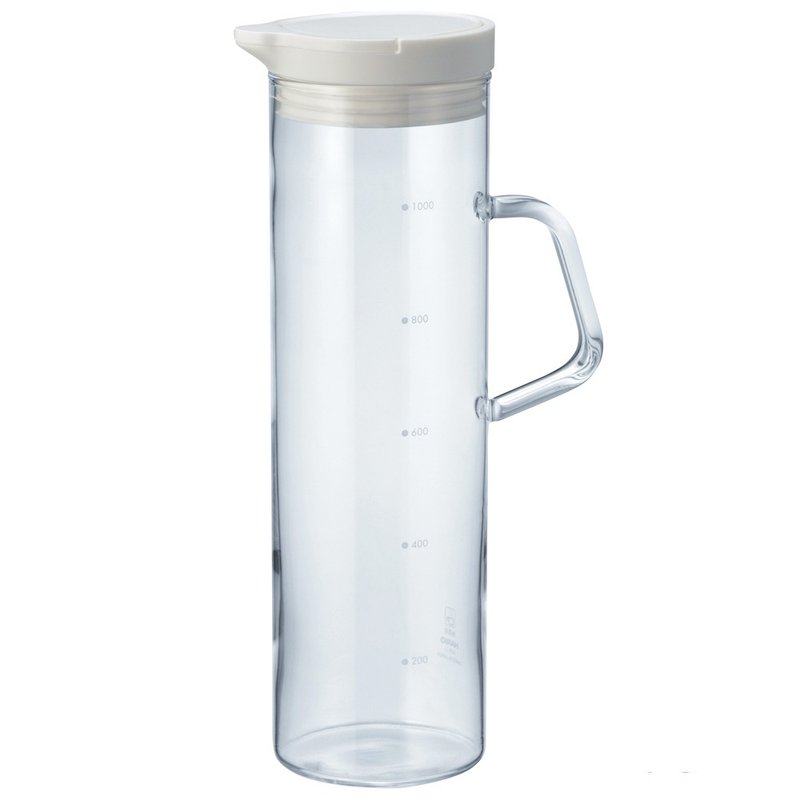 HARIO 經典白按壓式冷水壺/WTP-11-W - 茶壺/茶杯/茶具 - 玻璃 透明