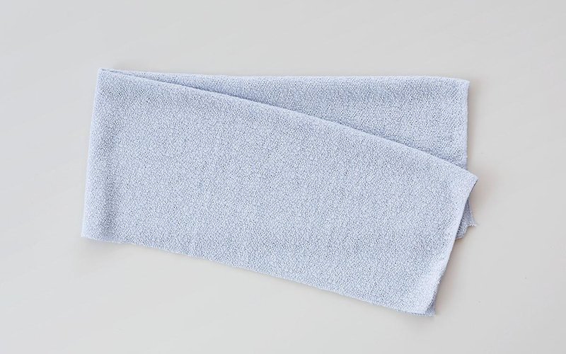 Linen knitted face towel (satin finish) light blue - น้ำหอม - ผ้าฝ้าย/ผ้าลินิน สีน้ำเงิน