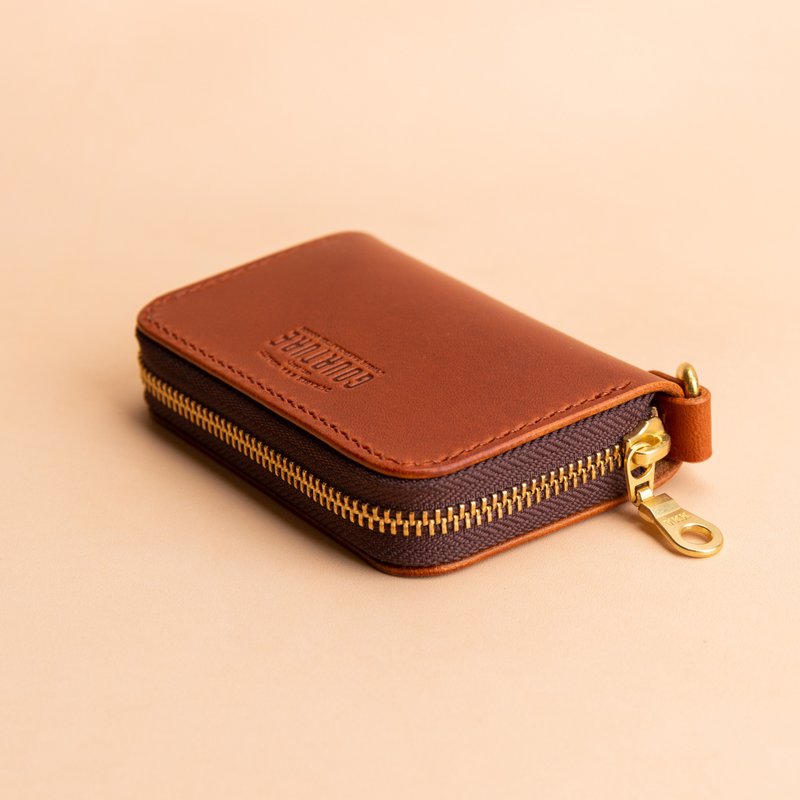 GOURTURE - Classic Universal Wallet/Zip Wallet [Amber Brown] - Wallets - Genuine Leather Brown