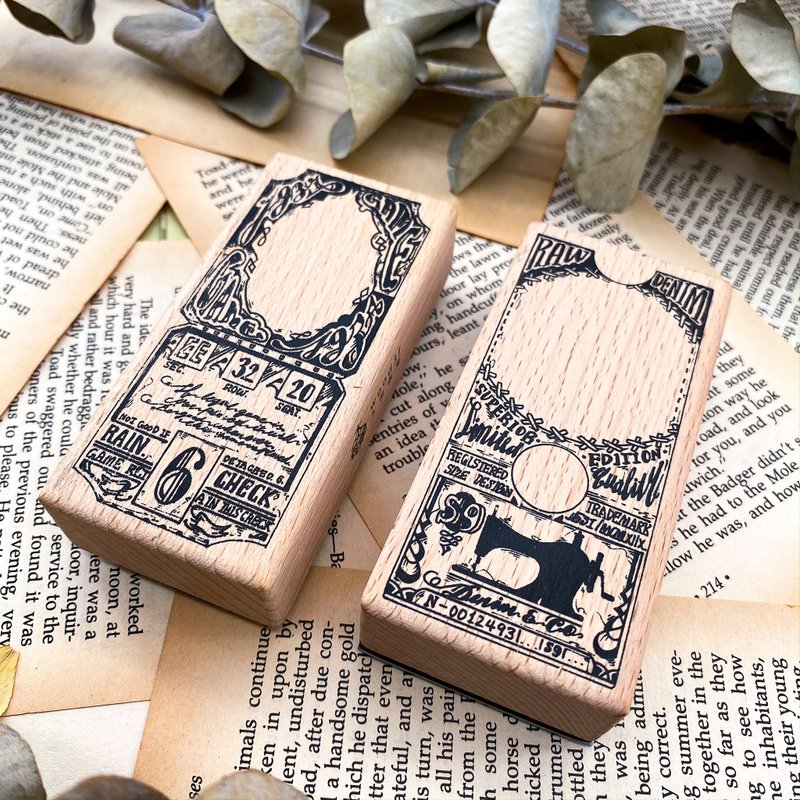 Documented Tickets / Wood Rubber Stamp - ตราปั๊ม/สแตมป์/หมึก - ไม้ สีกากี