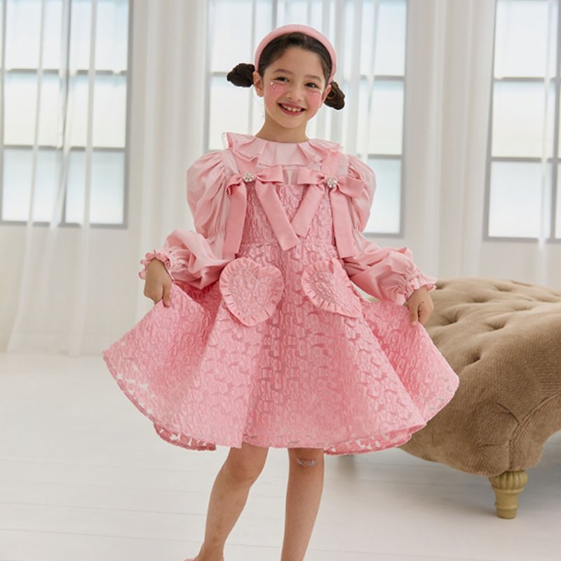Charlotte Dress-Rose pink - 男/女童禮服 - 其他材質 