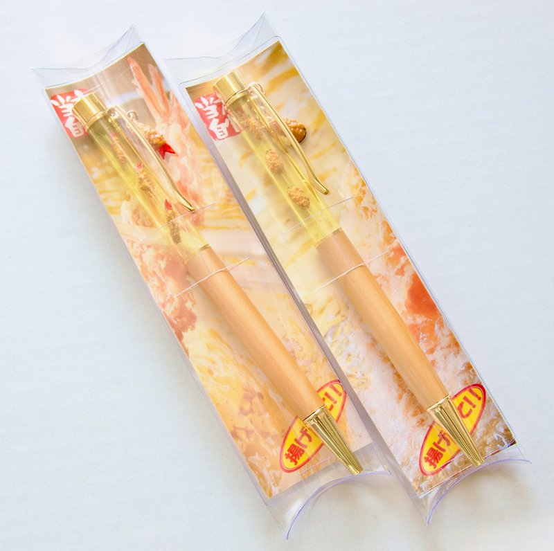 A set of two ballpoint pens for fried food lovers - ไส้ปากกาโรลเลอร์บอล - พลาสติก สีเหลือง