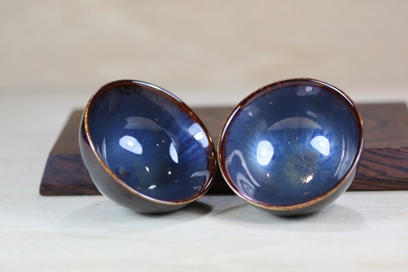 [Gift] 60ml sci-fi silver Tianmu glaze perfect teacup, Yingge famous artist Ye Minxiang's work - ถ้วย - เครื่องลายคราม 