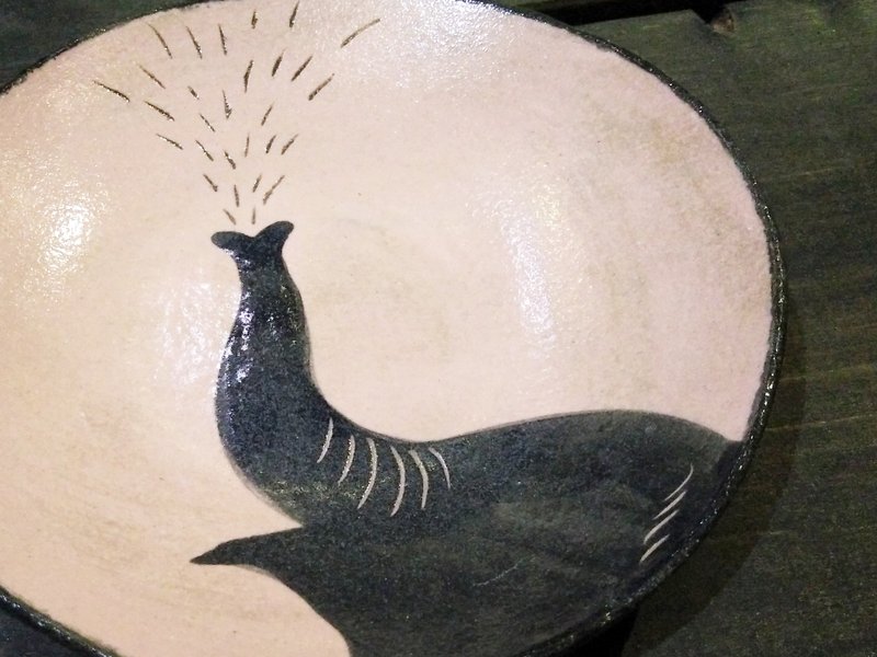 Do Do hand as a private message. Animal Silhouettes Series (pink elephant in the dish) - จานเล็ก - ดินเผา 