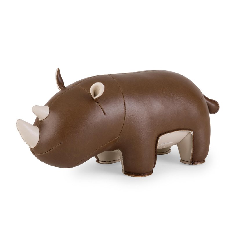 Zuny - Rhino Hino Bookend - Items for Display - Faux Leather Multicolor