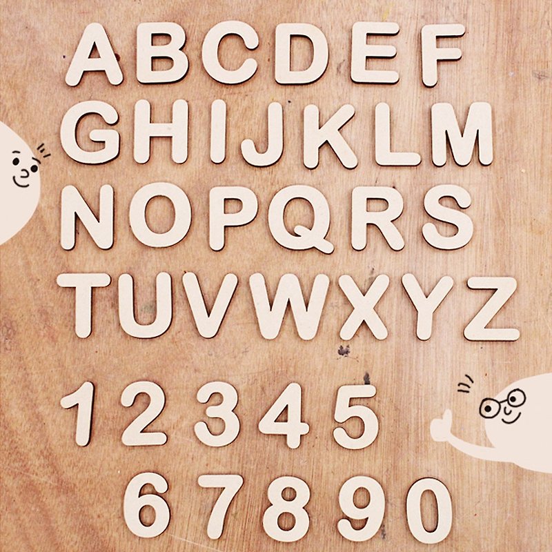 Decorative Small Objects - Alphabet/Number Plates - Wood, Bamboo & Paper - Other Materials Khaki