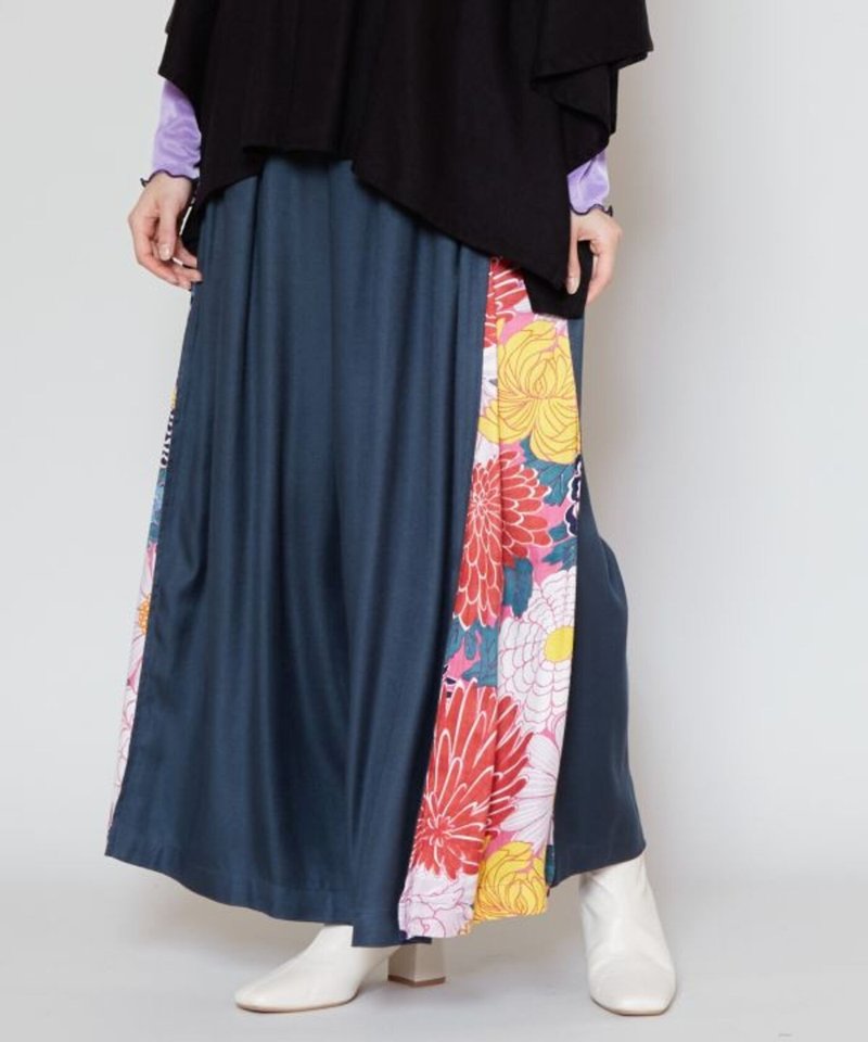 [Popular pre-order] Gorgeous Japanese style Chiyogami flower printed hakama wide pants (3 colors) 7IA-2322 - กางเกงขายาว - วัสดุอื่นๆ 