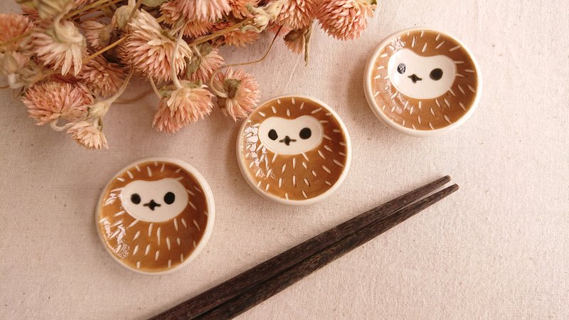 Hey! Bird Friends! Medium Owl Chopsticks, Spoons and Plates - Chopsticks - Porcelain Brown