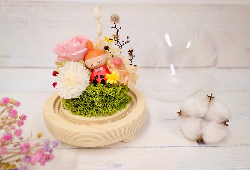 Little My Preserved flower glass dome with light - Dried Flowers & Bouquets - Plants & Flowers Pink
