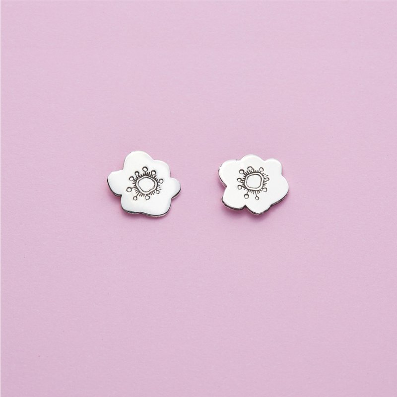 Earring  Plum blossom - Earrings & Clip-ons - Sterling Silver 