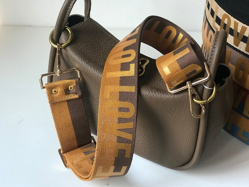 2 inch wide version straps cotton woven straps backpack straps can be adjusted and can be replaced with printed straps - Messenger Bags & Sling Bags - Cotton & Hemp Brown