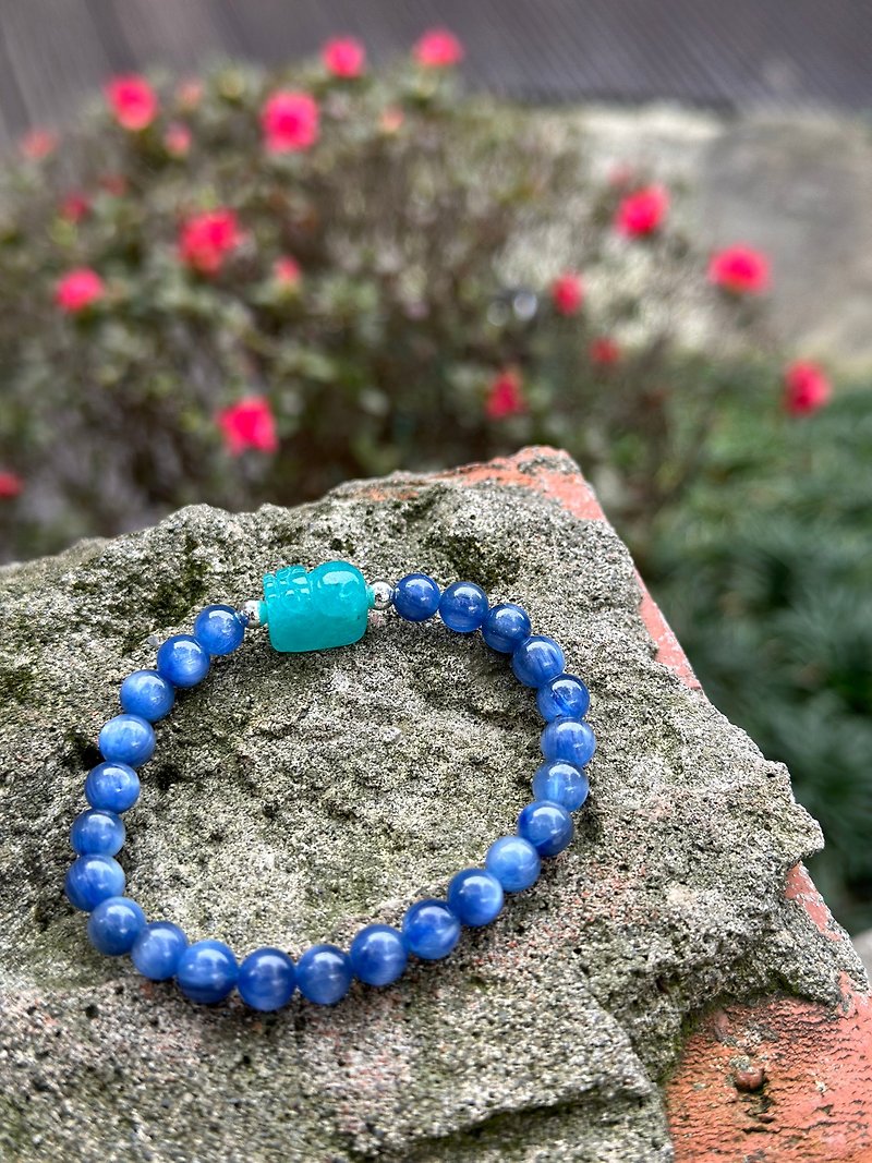 Tianhe Stone Stone helps to optimize cat's eye blue crystal-ajna chakra and throat chakra - สร้อยข้อมือ - หยก สีน้ำเงิน