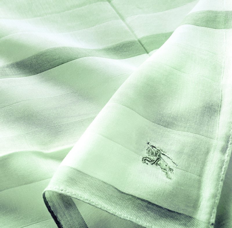 バーバリー ヴィンテージ ハンカチ グリーン ポケットスクエア 19 x 18.5インチ - ハンカチ - コットン・麻 グリーン