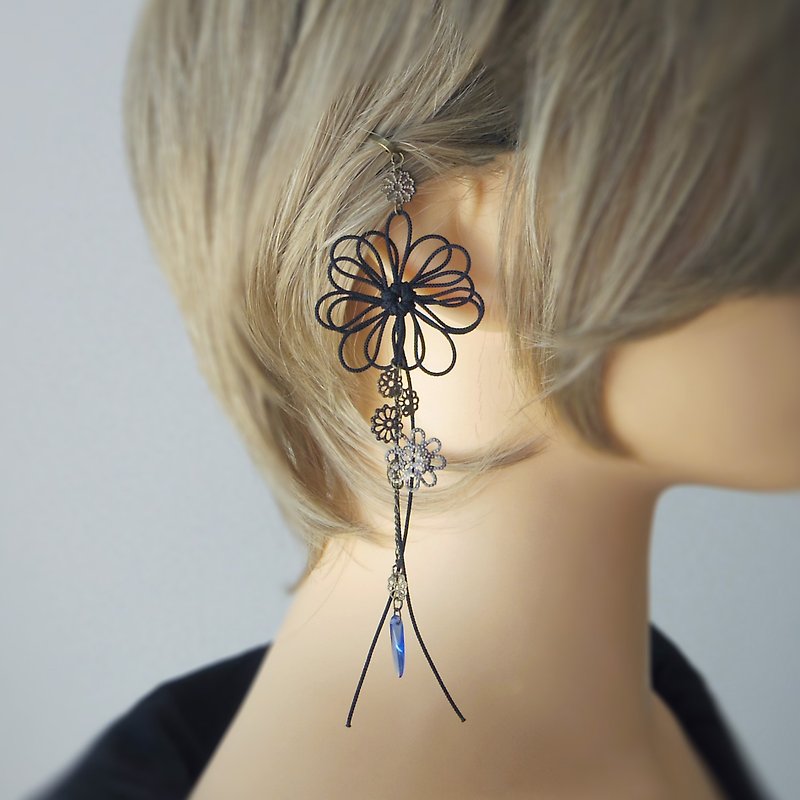 Hairpin, faint, delicate - Hair Accessories - Other Metals Black