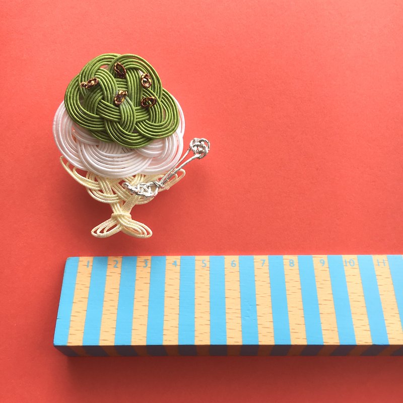 "Greentea"Shaved Ice Brooch/Hair accessory - Hair Accessories - Paper Green