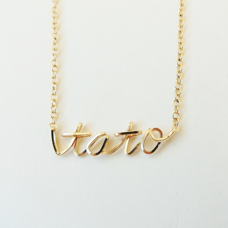 レタードネックレス  /スクエア - 項鍊 - 貴金屬 金色