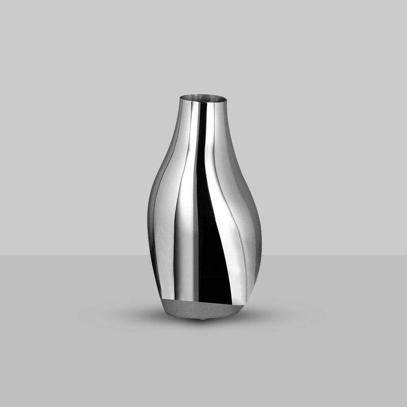 Includes a complimentary glass cup ZACCA - CORAZON Sculptural Vase - เซรามิก - สแตนเลส สีเงิน