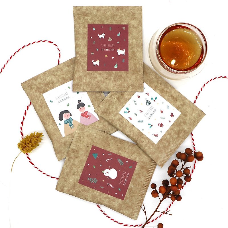 自然農法鐵觀音茶包-聖誕系列-四包一組 - 茶葉/漢方茶/水果茶 - 其他材質 多色