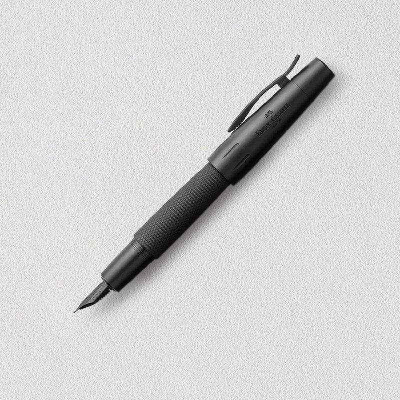 【Faber-Castell】E-MOTION黑金剛鋼筆-F尖 免費刻字 - 鋼筆 - 其他金屬 黑色