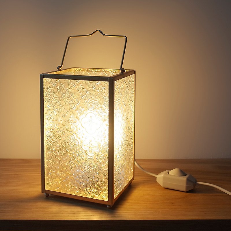 [Gold] Begonia flower retro glass dimming lamp - Lighting - Glass Gold