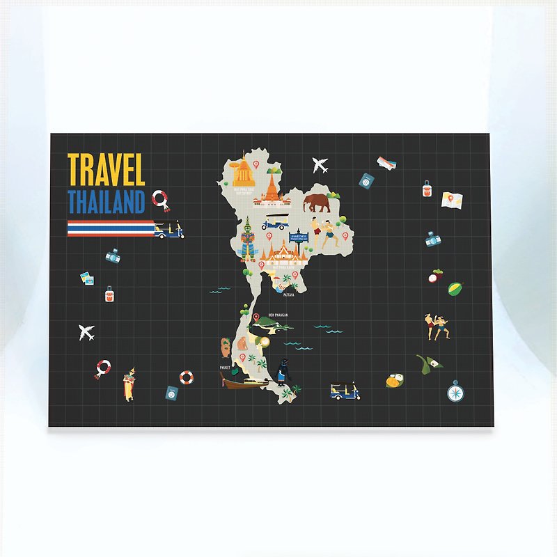 Magnet Board Thailand Travel - 牆貼/牆身裝飾 - 其他金屬 黑色