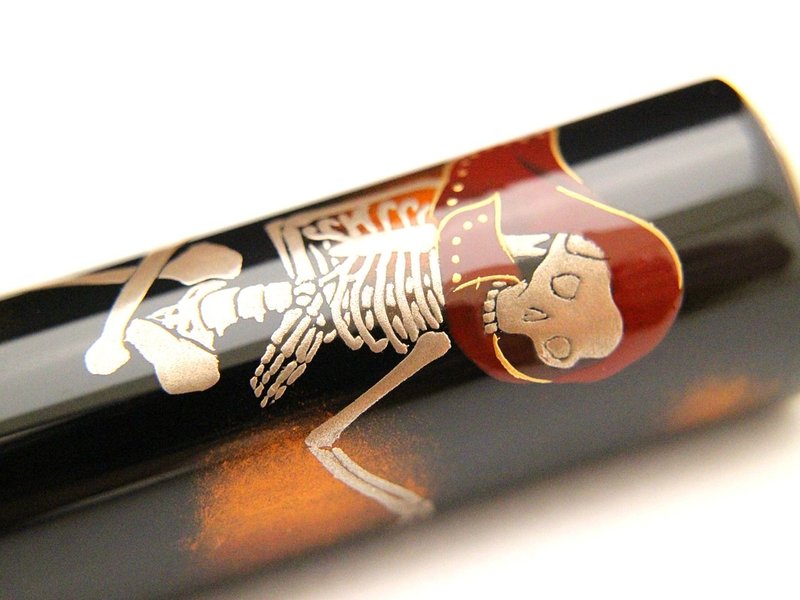 AGJ Original Maki-e Fountain pen Skeleton Sailor #76 - Other - Other Materials Gold