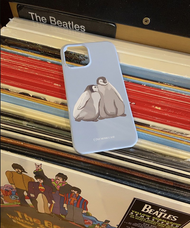 塑膠 手機殼/手機套 藍色 - 企鵝貼貼 iPhone 手機殼 韓國菲林半包亮面硬殼