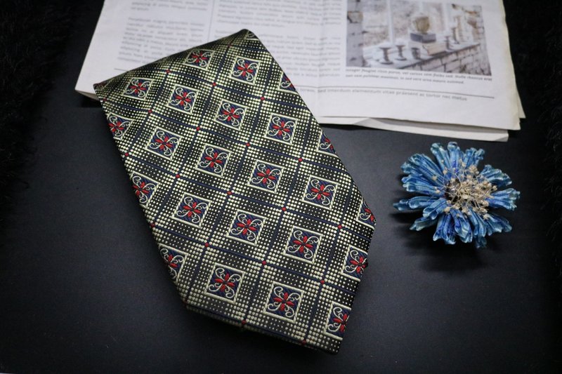 ヴィンテージジャカードのシルクネクタイ - ネクタイ・ネクタイピン - シルク・絹 多色