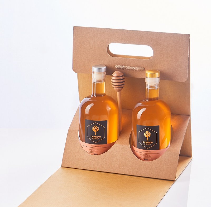 กล่องของขวัญฮันนี่ -ฮันนี่ดอกไม้- กับของขวัญมือ - น้ำผึ้ง - อาหารสด สีส้ม